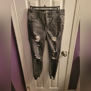 Torrid Bombshell Skinny Grey Distressed Jeans